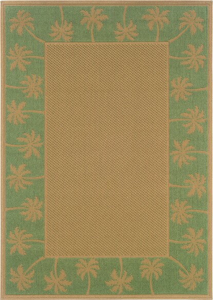 Oriental Weavers Lanai 606F6 Beige and  Green