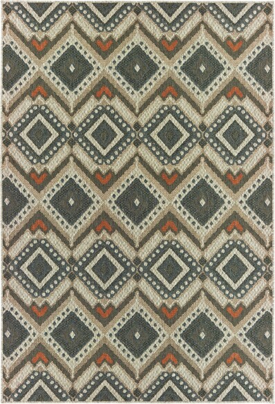 Oriental Weavers Latitude 002X3 Grey and  Orange
