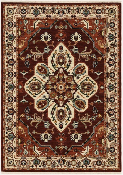 Oriental Weavers Lilihan 5502C Red and  Ivory