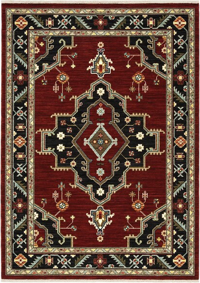 Oriental Weavers Lilihan 092R6 Red and  Black