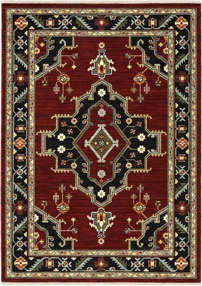 Oriental Weavers Lilihan 092R6 Red and  Black