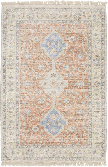 Oriental Weavers Malabar 45305 Orange and  Blue