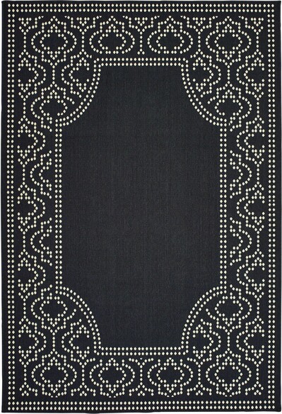 Oriental Weavers Marina 1247K Black and  Ivory