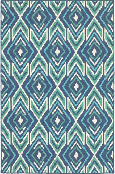 Oriental Weavers Meridian 2209B Navy and  Green