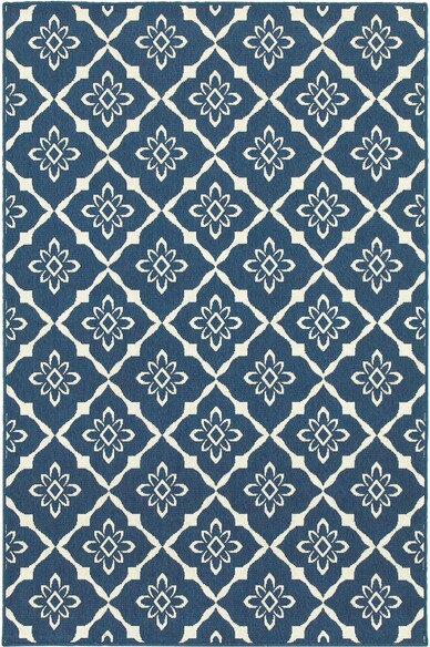 Oriental Weavers Meridian 5703B Navy and  Ivory