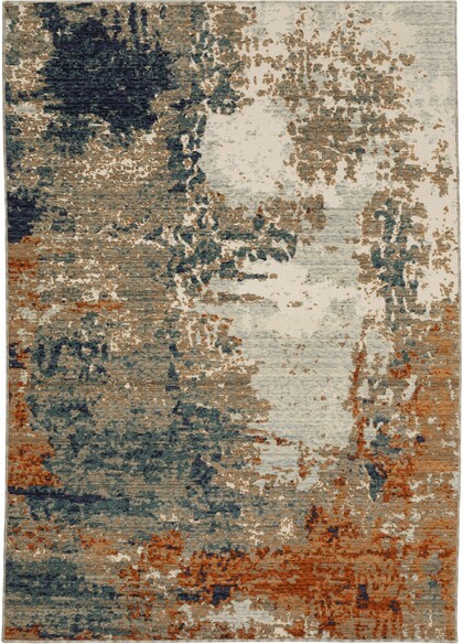 Oriental Weavers Montage 092LE Blue and  Rust