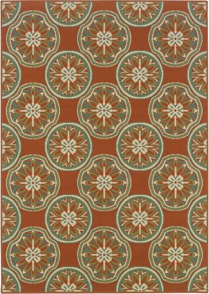 Oriental Weavers Montego 8323D Orange and  Ivory