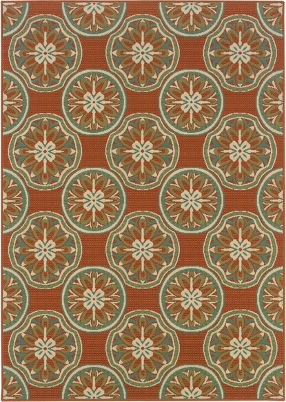 Oriental Weavers Montego 8323D Orange and  Ivory