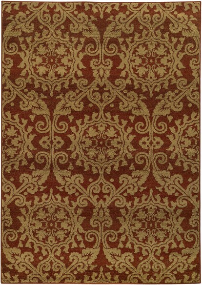 Oriental Weavers Parker 5840B Rust and  Taupe