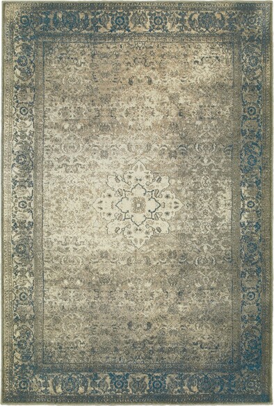 Oriental Weavers Pasha 1330E Blue and  Beige