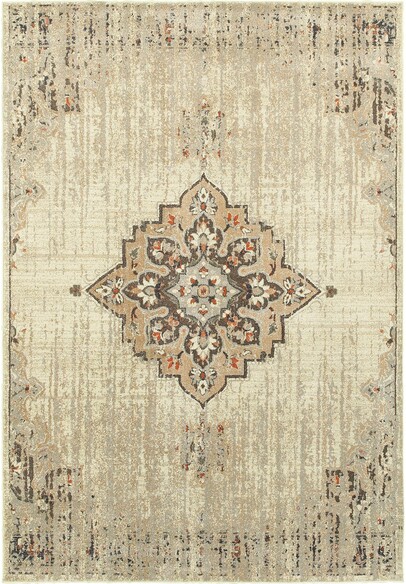 Oriental Weavers Pasha 072J2 Ivory and  Brown