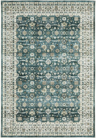 Oriental Weavers Sumter SUM08 Teal and  Ivory