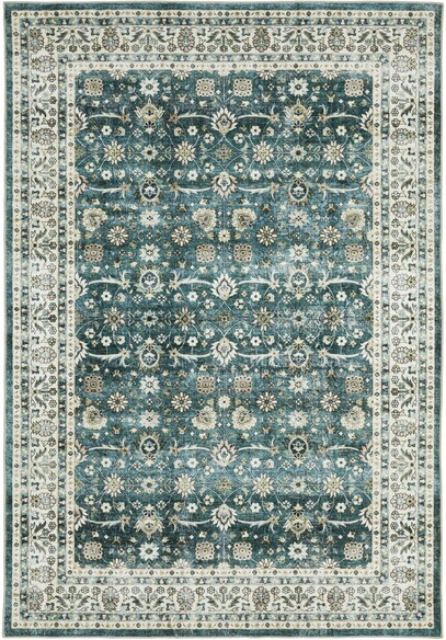 Oriental Weavers Sumter SUM08 Teal and  Ivory