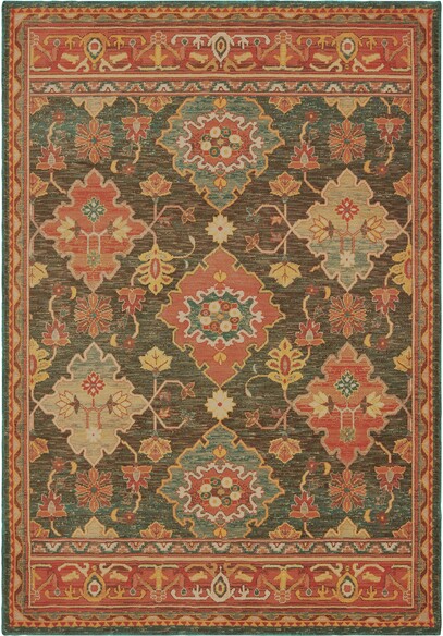 Oriental Weavers Toscana 9570B Charcoal and  Orange