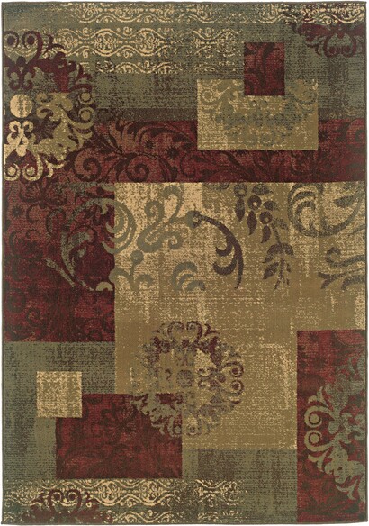 Oriental Weavers Tybee 851U6 Green and  Red