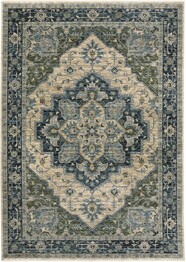 Oriental Weavers Aberdeen 051G1 Blue and  Tan