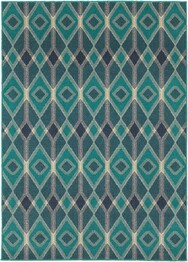 Oriental Weavers Highlands 6627B Blue and  Teal