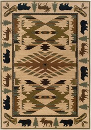 Oriental Weavers Hudson 1072A Ivory and  Green