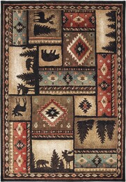 Oriental Weavers Woodlands 1041C Black and  Multi