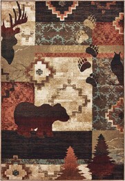 Oriental Weavers Woodlands 9649A Brown and  Rust