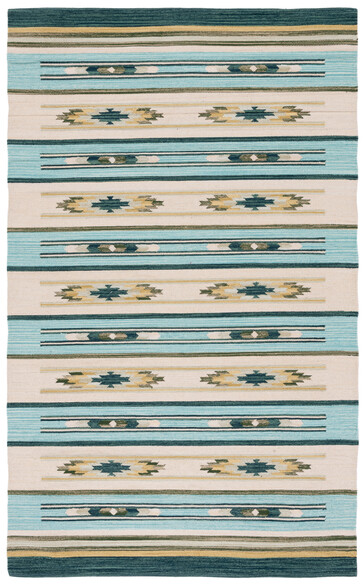 Safavieh Cotton Kilim KLC301J Aqua and Ivory