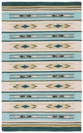 Safavieh Cotton Kilim KLC301J Aqua and Ivory