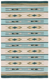 Safavieh Cotton Kilim KLC301J Aqua and Ivory