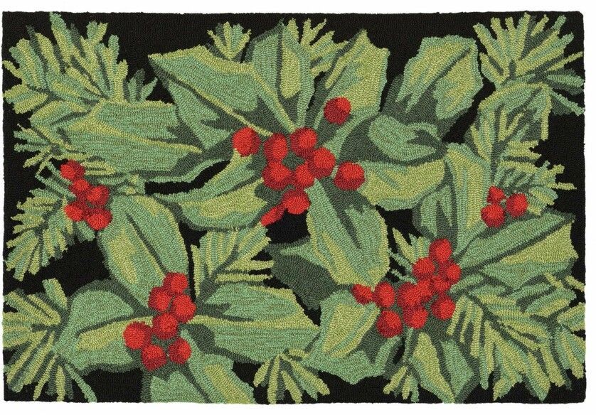 Trans Ocean Frontporch Hollyberries Black 2419/48