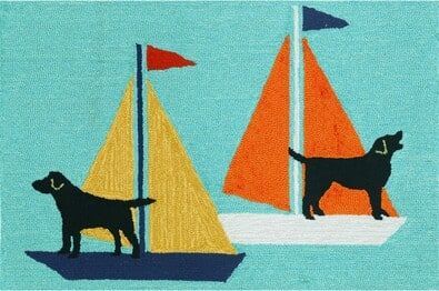 Trans Ocean Frontporch Sailing Dog Blue 1402/03