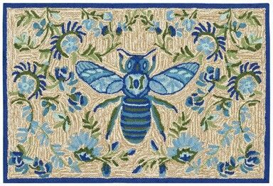 Trans Ocean Frontporch Flora Bee Bluenatural 463803