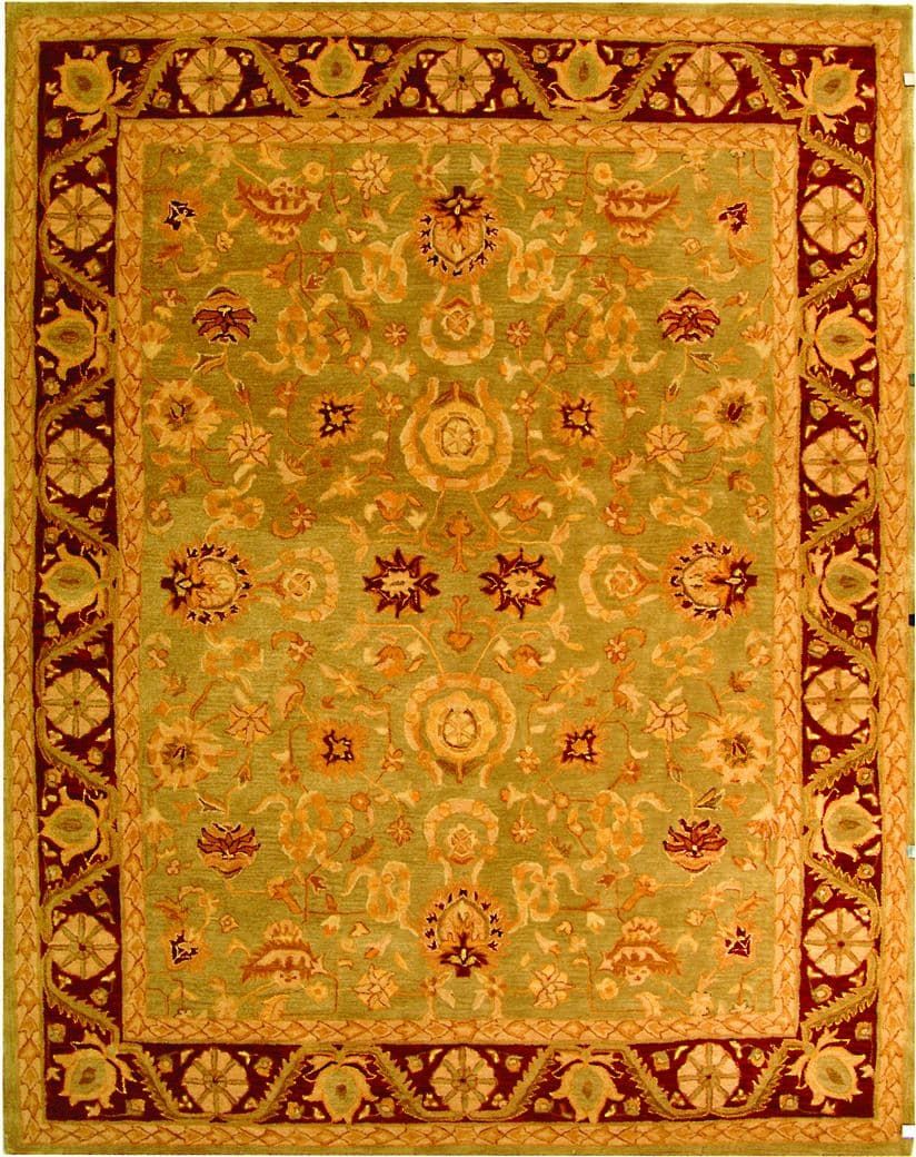 Red 3' x 5' Light Green Safavieh Anatolia Collection AN548A Handmade Traditional Oriental Premium Wool Area Rug 