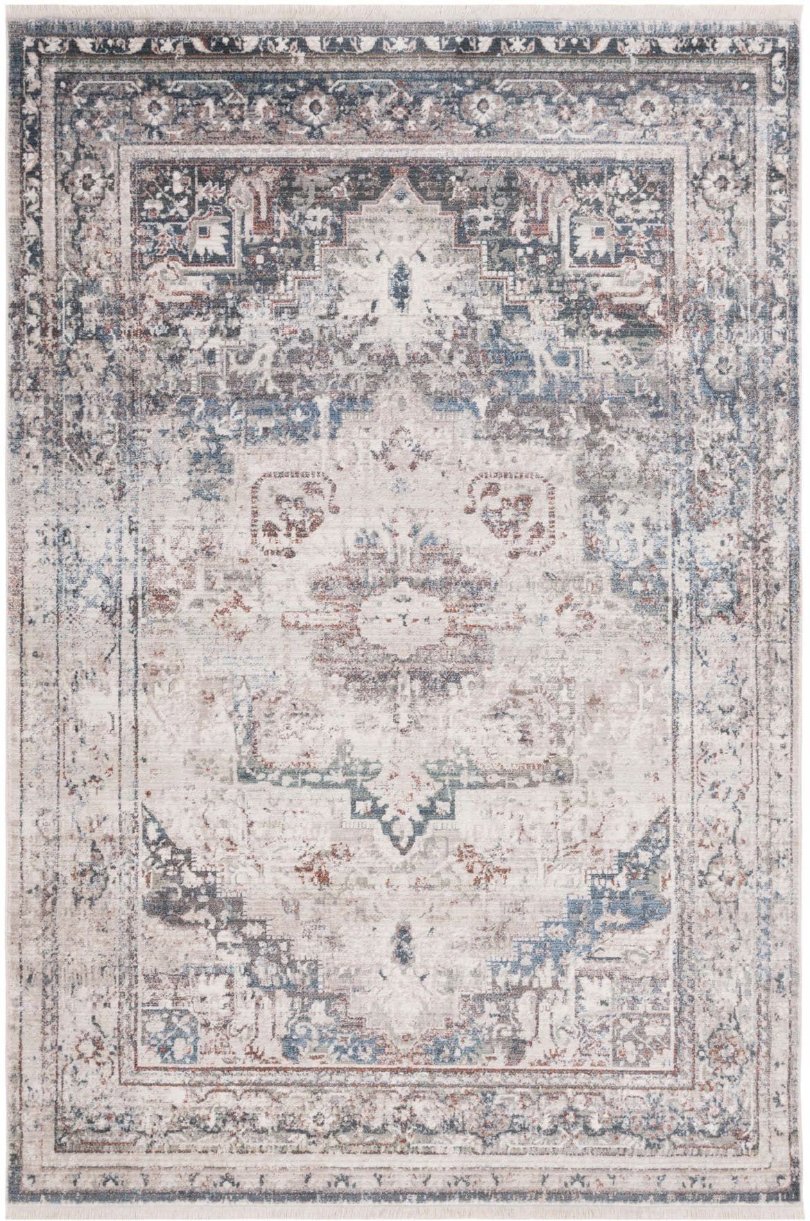 Safavieh Vintage Persian VTP438Y Ivory and Green Area Rug | Free