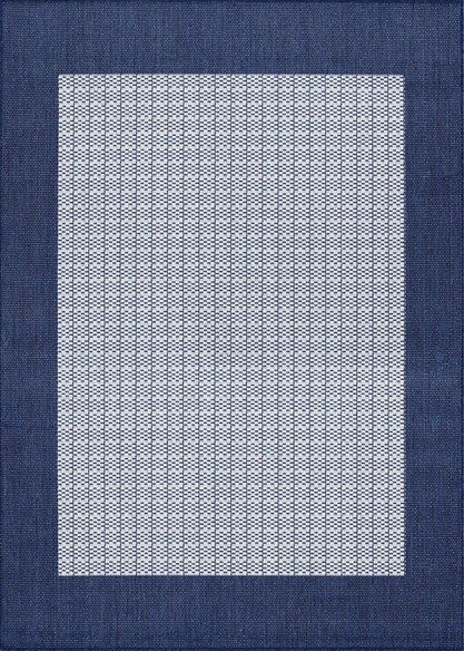 Couristan Recife Checkered Field and Ivory, Indigo Ivory and Indigo 10056500