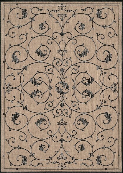 Couristan Recife Veranda and Cocoa/Black 1583/2500