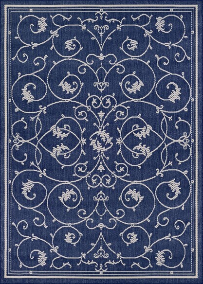 Couristan Recife Veranda and Ivory, Indigo Ivory and Indigo 15836500