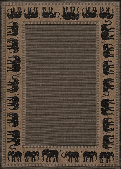 Couristan Recife Elephant and Cocoa/Black 1588/1021