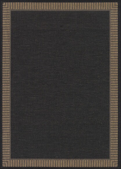 Couristan Recife Wicker Stitch and Black/Cocoa 1681/2000