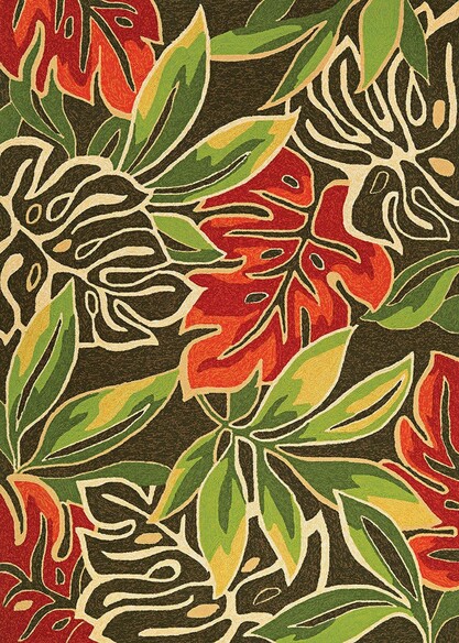 Couristan Covington Areca Palms and Azure/Forest Green 4361/0366