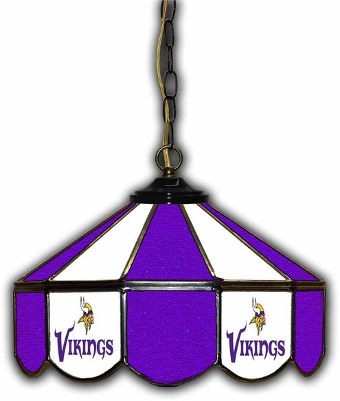 NFL MINNESOTA VIKINGS 14 GLASS PUB LAMP 133-1007