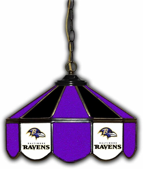 NFL BALTIMORE RAVENS 14 GLASS PUB LAMP 133-1025