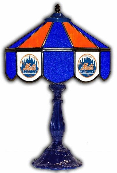 MLB NEW YORK METS 21 GLASS TABLE LAMP 259-2002