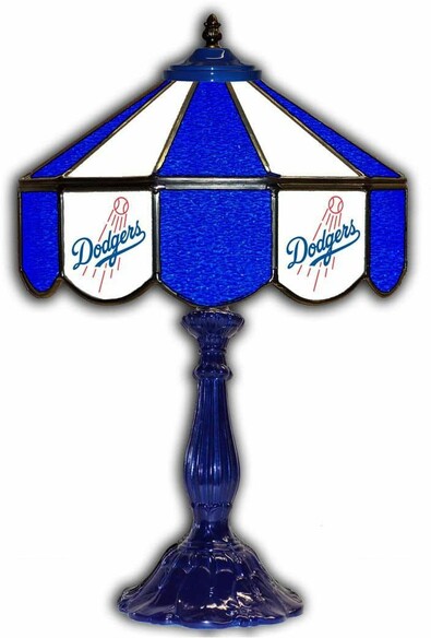 MLB LOS ANGELES DODGERS 21 GLASS TABLE LAMP 259-2026