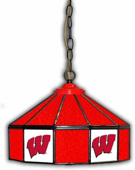 COLLEGE UNIVERSITY OF WISCONSIN 14 GLASS PUB LAMP 333-3013