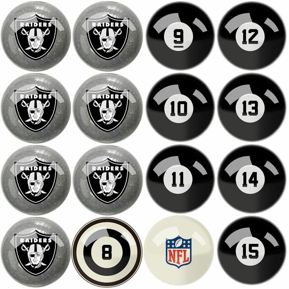 NFL Las Vegas Raiders Billiard Balls with Numbers 626-1010