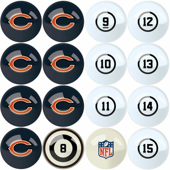 NFL Chicago Bears Billiard Balls with Numbers 626-1019