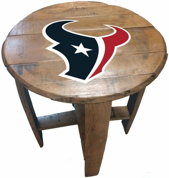 NFL HOUSTON TEXANS OAK BARREL TABLE 629-1034