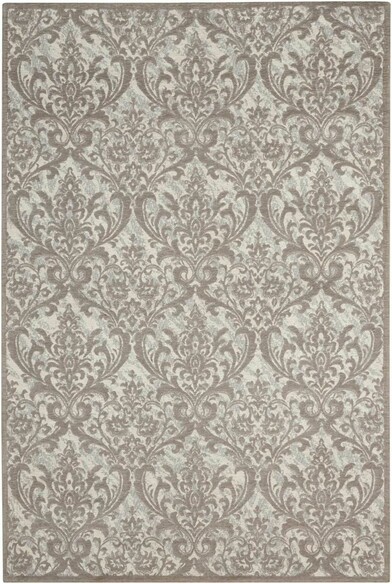 Nourison Damask DAS02 Ivory and Grey