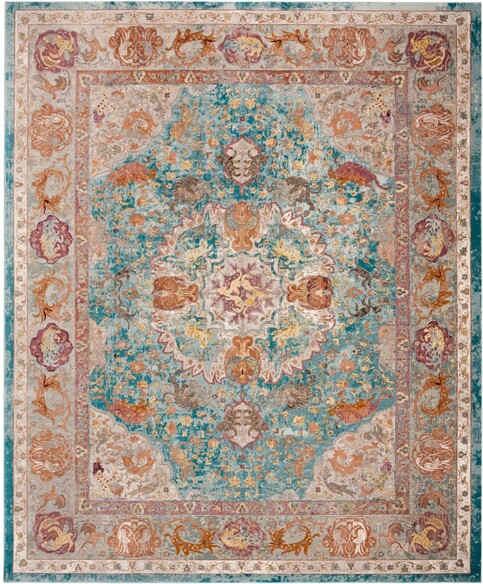 Safavieh Aria ARA120B Blue and Orange