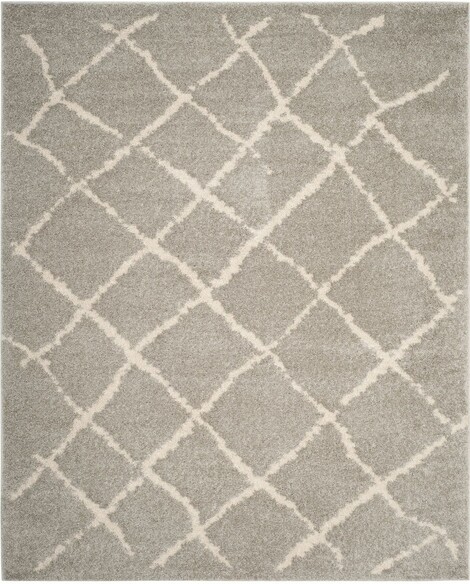 Safavieh Berber Shag BER162B Light Grey and Cream
