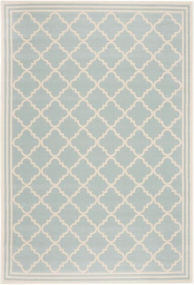 Safavieh Beach House BHS121K Aqua and Cream
